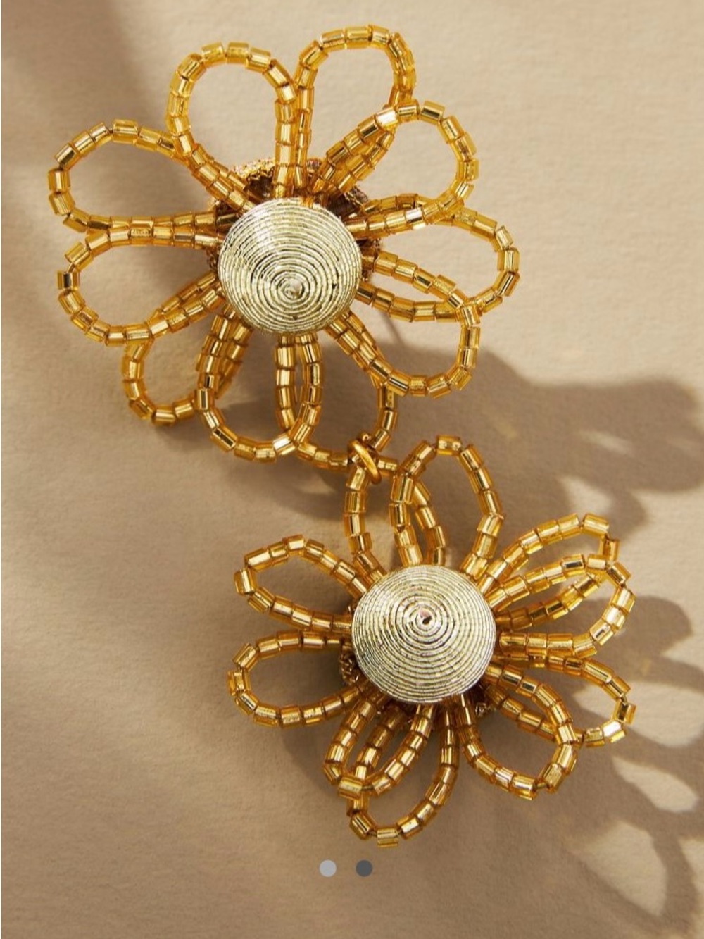 Suzie by Suzanna Dai Double Flower Beaded Earrings